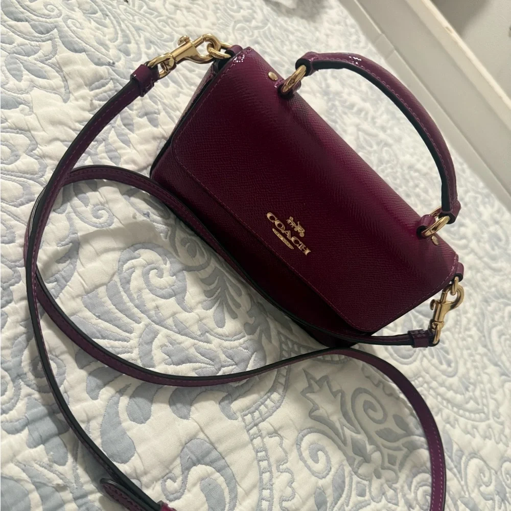 Coach Purple Crossbody Bag with Gold Hardware - Picture 5 of 12